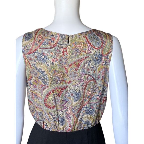 LIZ CLAIBORNE New York Womens Size 4P Sleeveless Paisley Blouson Tank Dress - Picture 8 of 10